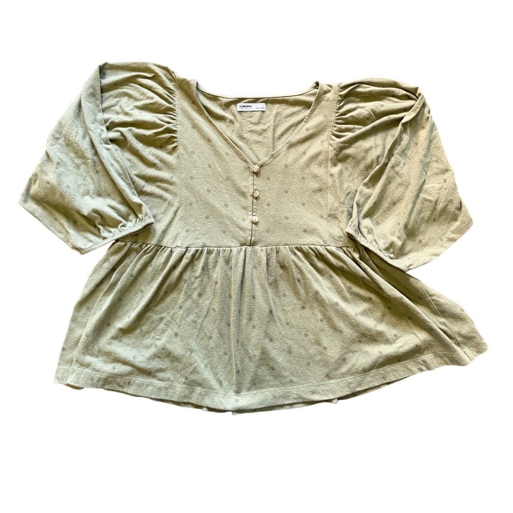 Sonoma Goods For Life Babydoll Top Henley V-Neck Bundle Large